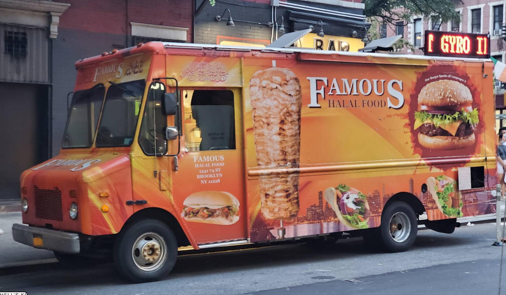 The Famous Halal Food truck parked in Manhattan